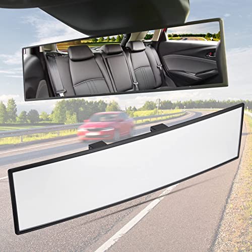 Rear View Mirror, Universal.8Inch Panoramic 1 Clear (Black frame)