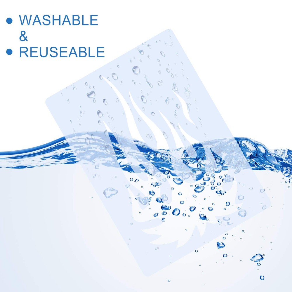 5 Sheets Flame Stencil Airbrush Flame Stencil Fire Stencil Fire Reusable Temp...