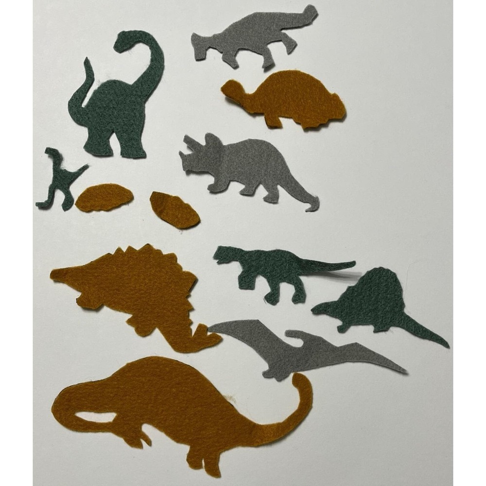 Vintage Dinosaur Play Set - Felt Mats with Dinosaurs