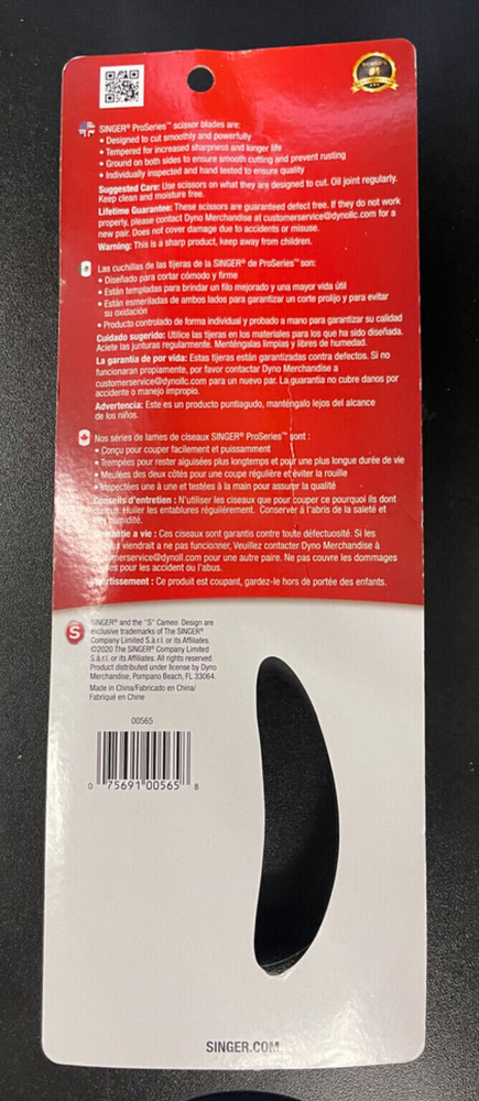 Singer Notions 00565 Pro Series Spring Handle Scissors 9.5"-