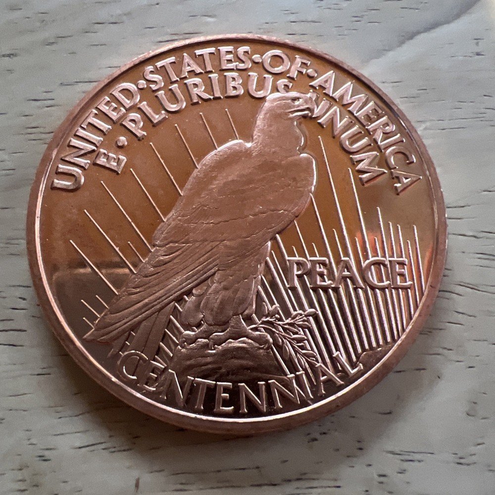 1921 Fine .999 Copper Peace Dollar Coin