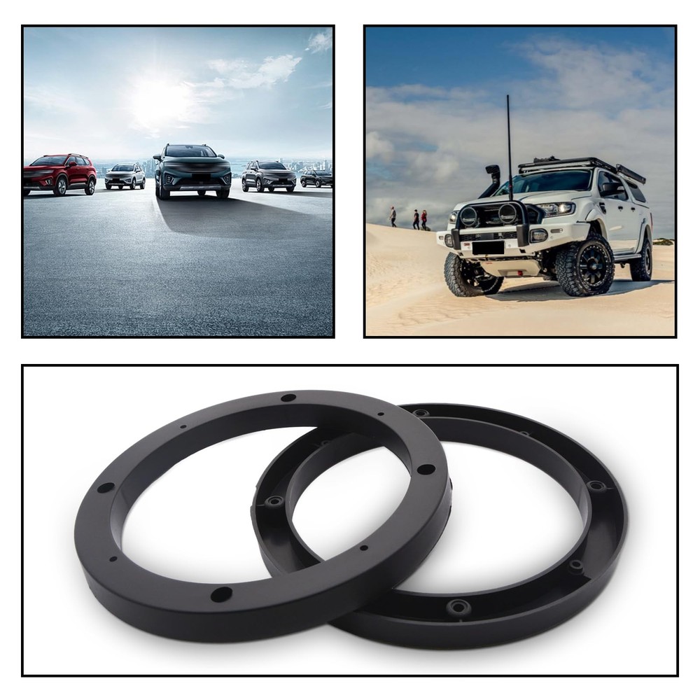 2PCS 6.5'' Black Plastic Speaker Spacer Adaptor Ring Mounting Bracket, 6.5 in...