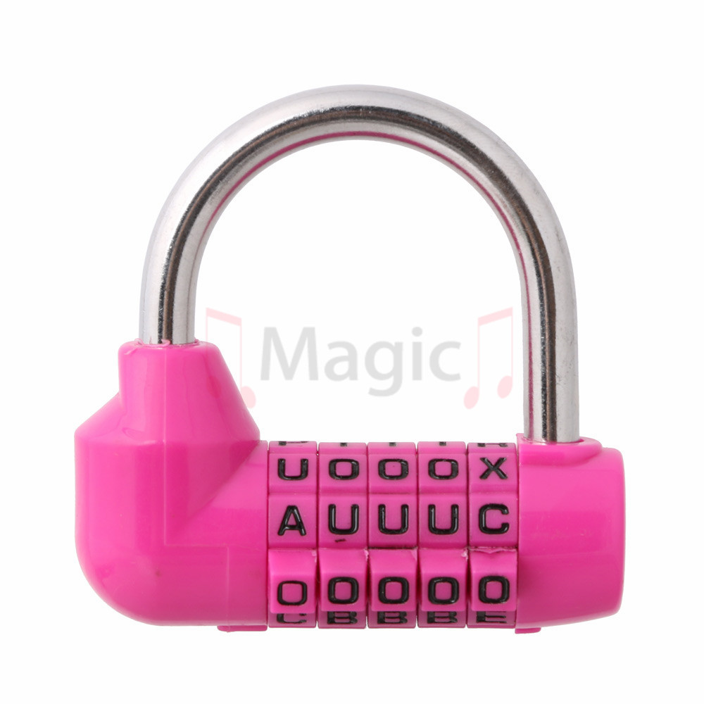 5 Digit letter Secure Combination Lock Password Gym Padlock