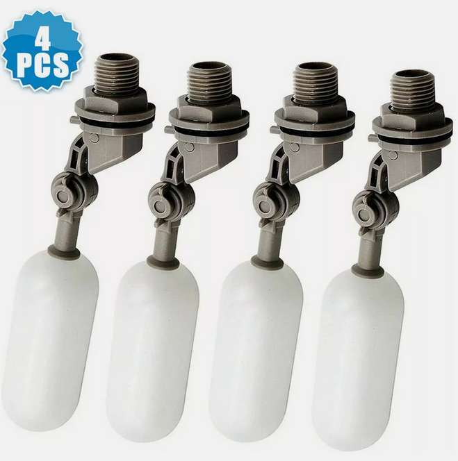 4X Water Float Valve Adjustable Arm water Filter Float 1/2" Automatic Fill stop