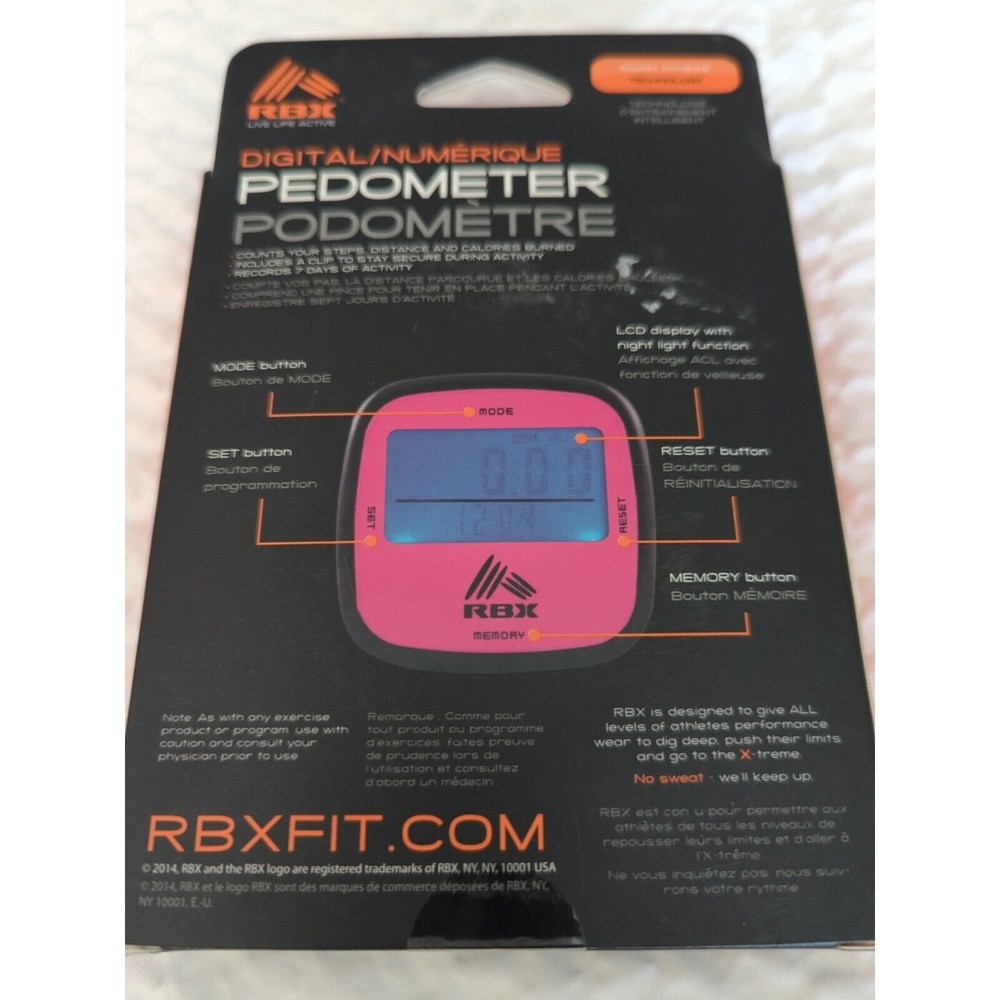 RBX Digital Pedometer Pink - NIB