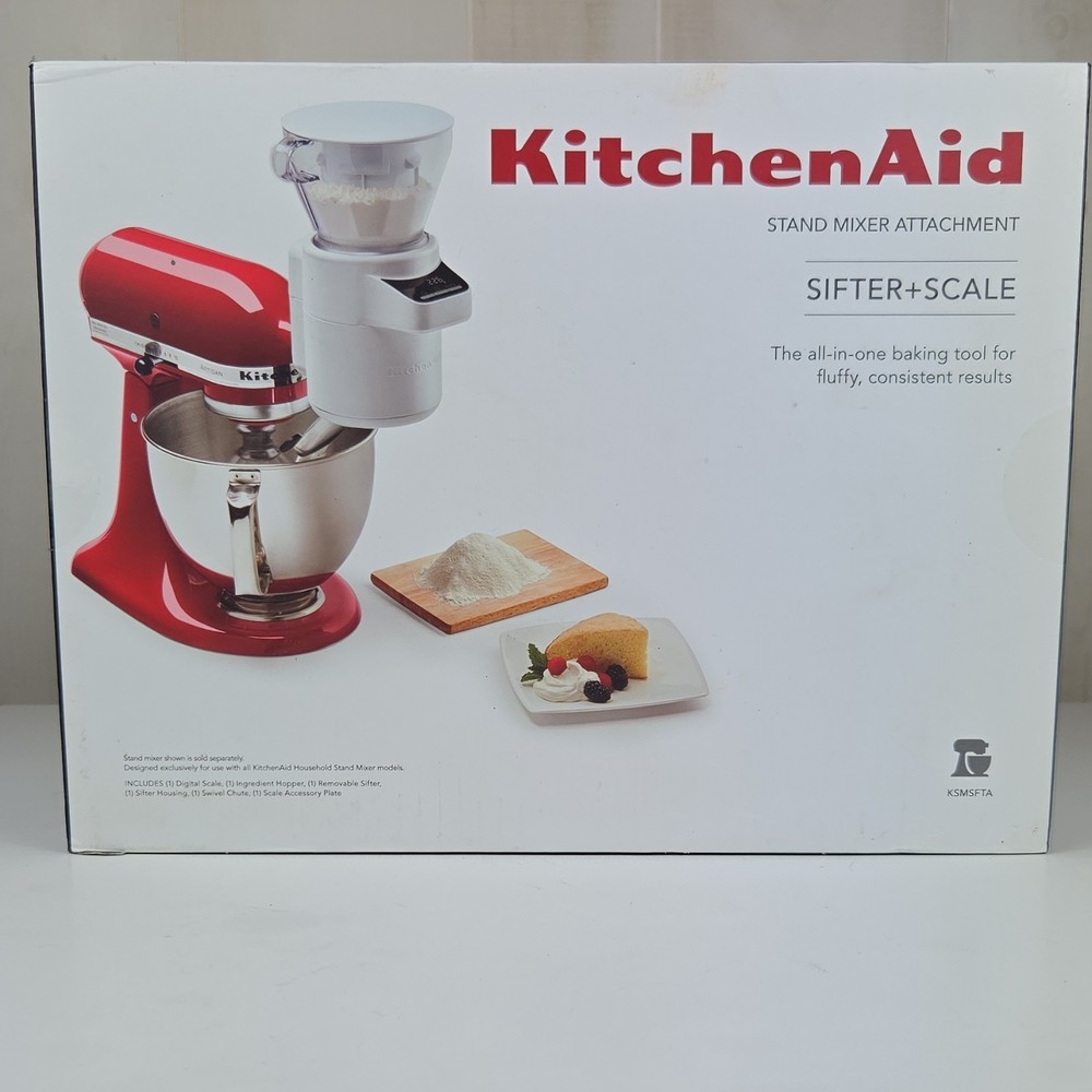 KitchenAid KSMSFTA Stand Mixer Attachment Sifter + Digital Scale White