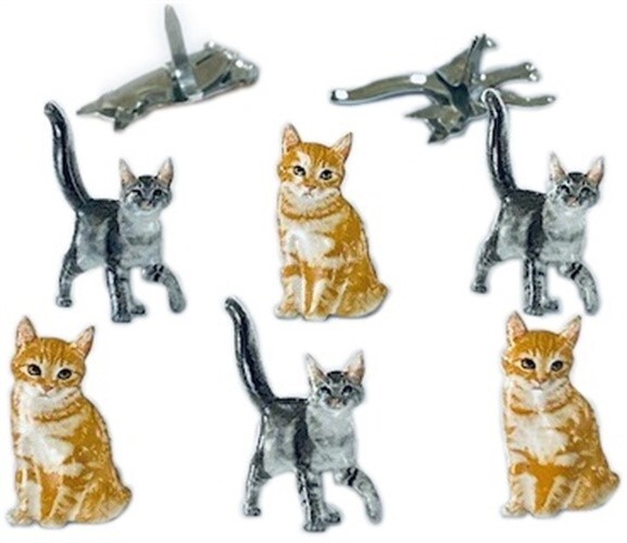 Eyelet Outlet Shape Brads 12/Pkg-Feline