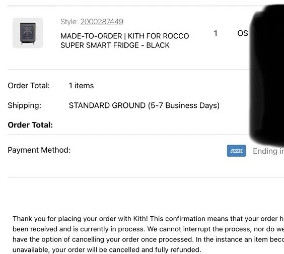 Kith for Rocco Super Smart Fridge - Black