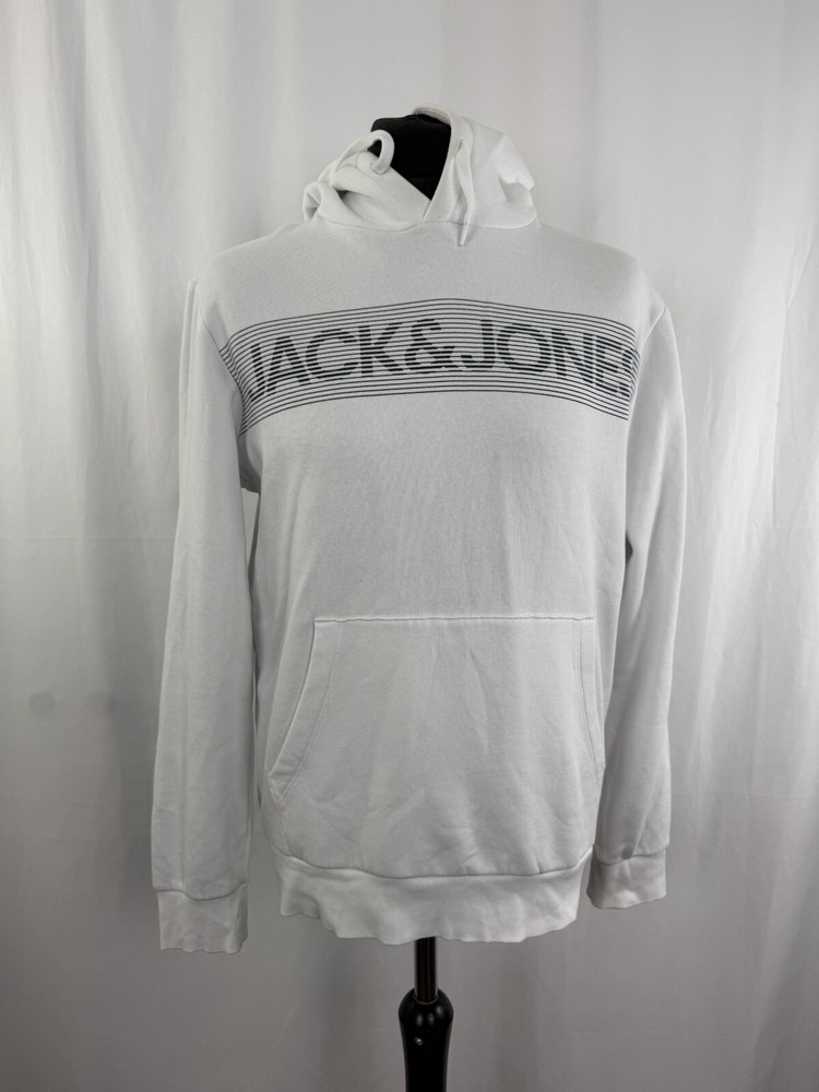 Mens Jack Jones hoodie Medium M 40 inwhite Cotton pullover