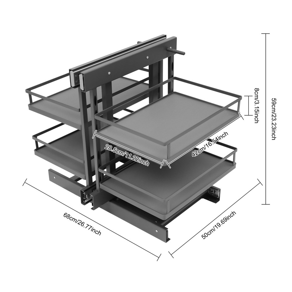 Cabinet Pull-out Storage Rack Pull Out Corner Organizer for Kitchen Cabinet