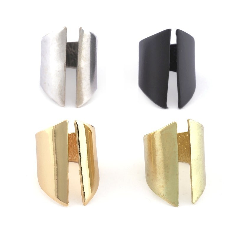 Wide Adjustable Brass Ring, Open Cuff Ring, Raw Brass Gold-Silver 4230