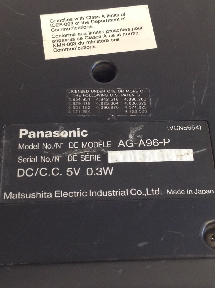 Panasonic AG-A96 Video Production Editing Controller, WORKING FREE SHIPPING