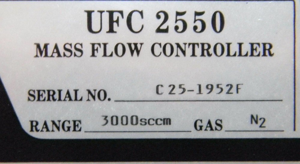 Unit UFC 2550 Mass Flow Controller, Gas- N2, Range- 3000sccm, Used