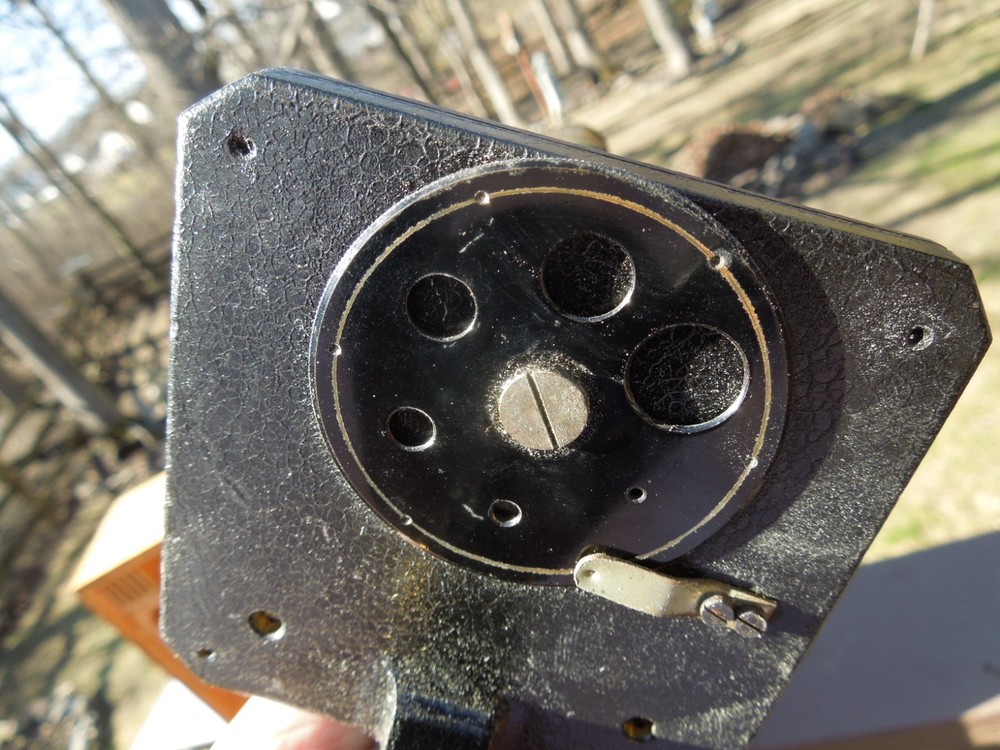 Antique Cast Iron Microscope Germany Brass Black Microskope w/ Case