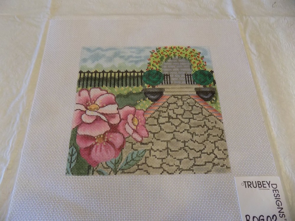 HAND PAINTED GARDEN SCENE 1