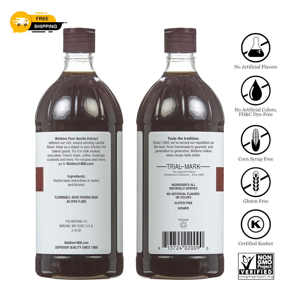 Watkins Pure Vanilla Extract, 16 Ounce