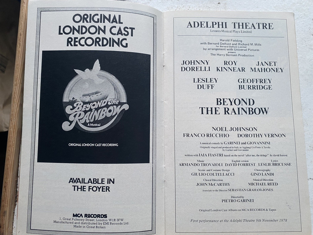 Beyond the Rainbow. From the Adelphi Theatre.