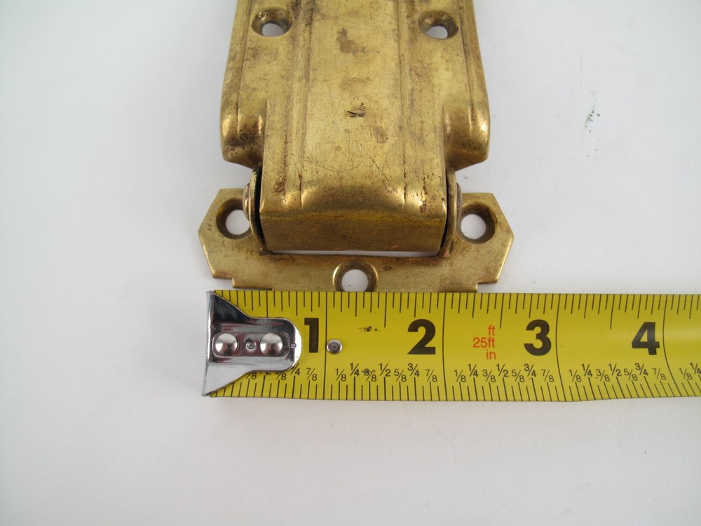 THREE / Vintage Art Deco Stepped Skyscraper Offset Cabinet Hinge 4.5"x3"