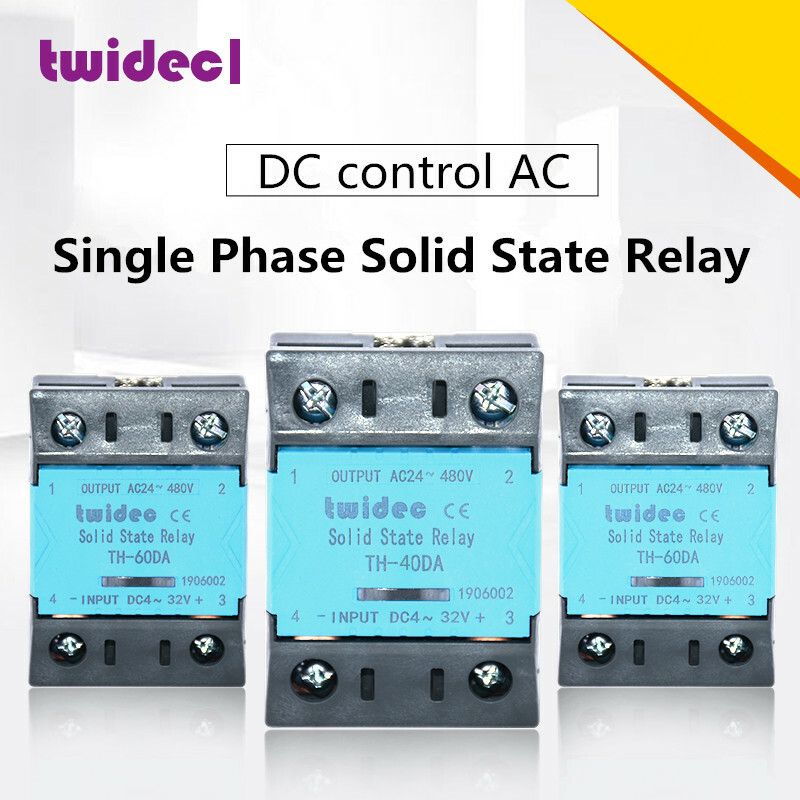 TWIDEC Single Phase Solid State Relay TH-40DA 40A DC-AC DC4~32V/AC24~480V