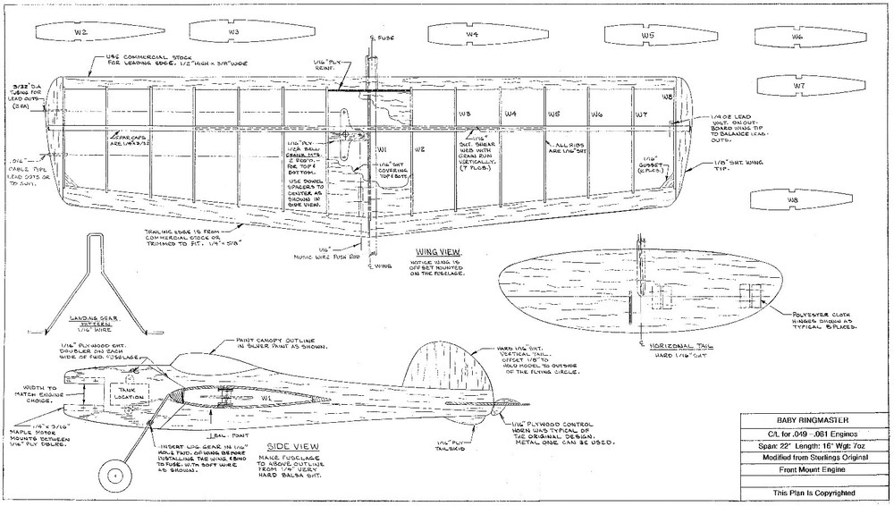 Control Line Model Airplane Cox 049 P38 Lightning Almost Ready To Fly