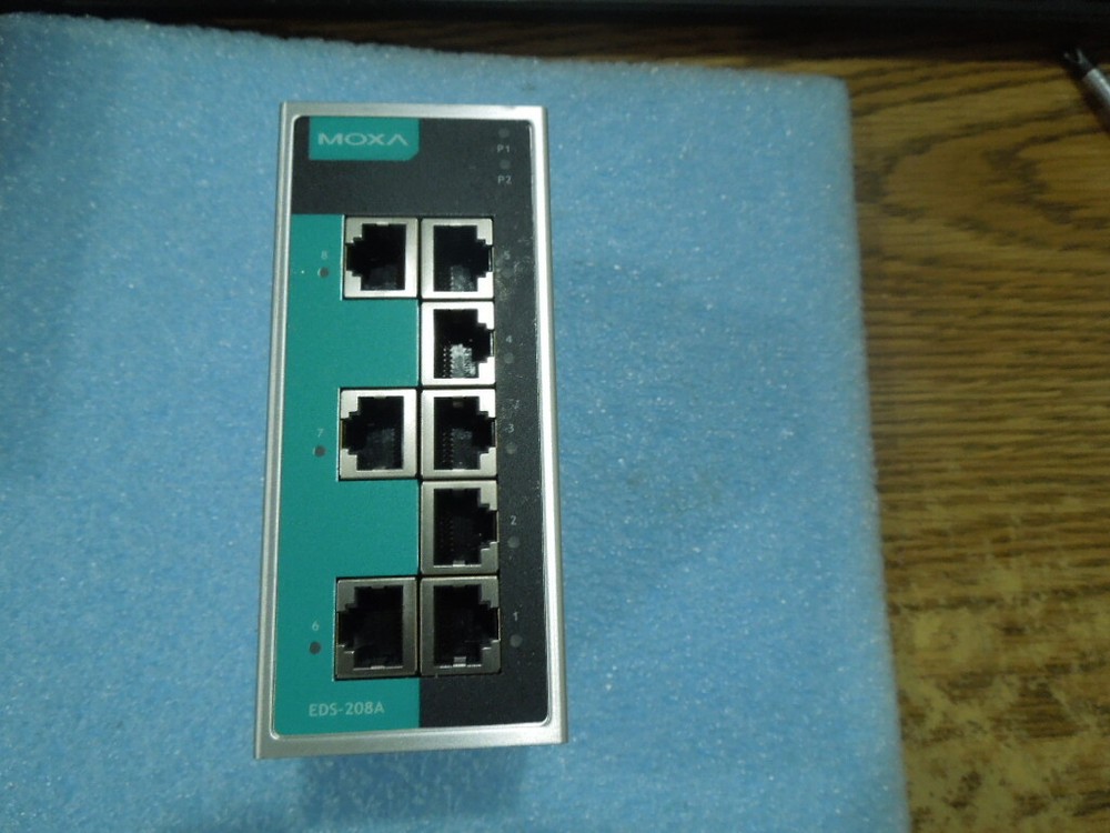 Moxa Technologies Model: EDS-208A Ethernet Switch.