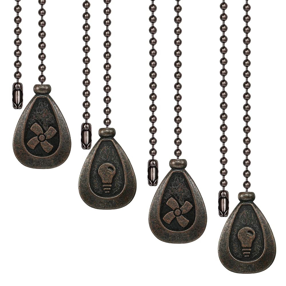 SUR-CIEL 4PCS Ceiling Fan Pull Chain, Chain 4PCS, Black Bronze