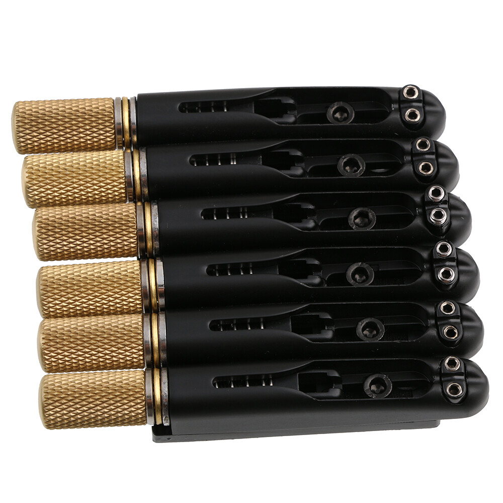 6 String Headless Guitar Bridge Tailpiece & Brass String Lock, Locking Nut