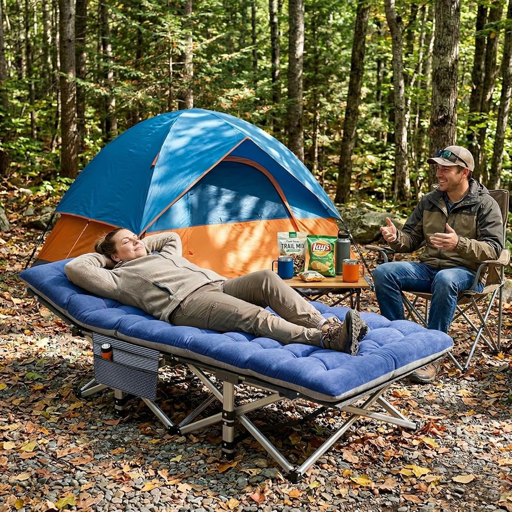 Camping Cot Folding Bed Heavy Duty 900lb Capacity