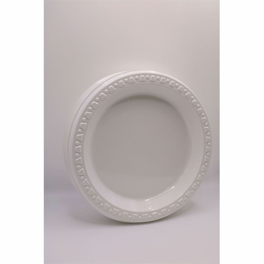 Tablemate 6644WH Plastic Plate 6" Diameter White 125/pack