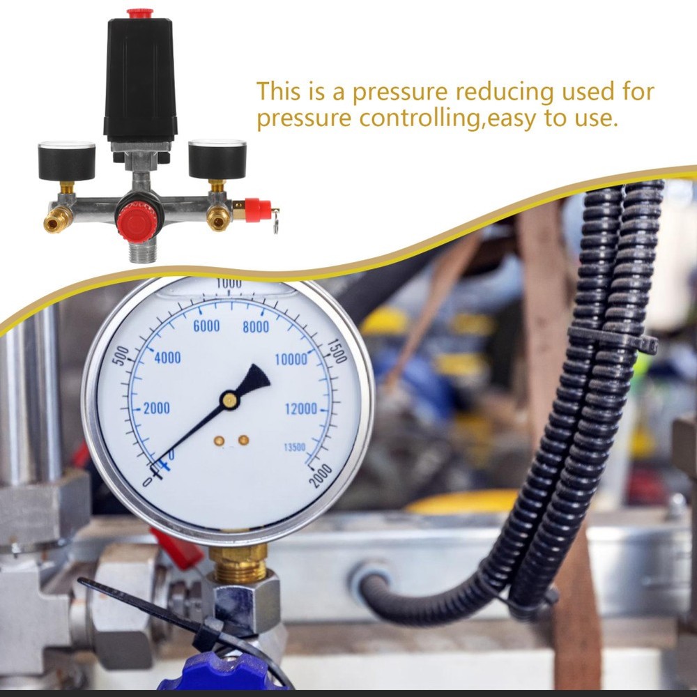 Air Compressor Pressure Switch Gauge Control Single-hole Reducing Valve