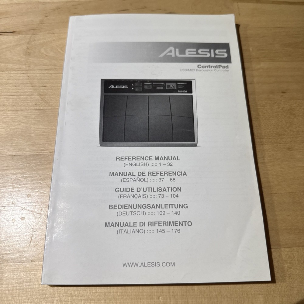 REFERENCE MANUAL only ALESIS Control Board USB/MIDI Percussion Controller