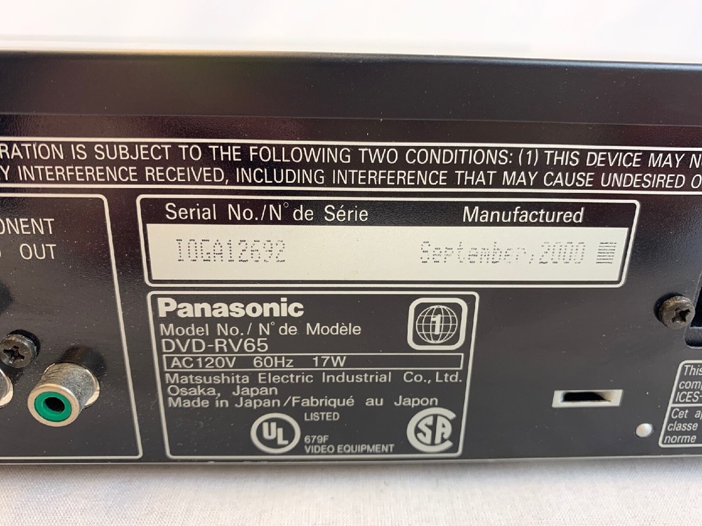 Panasonic DVD-RV65 DVD/CD Player Tested! EB-2763