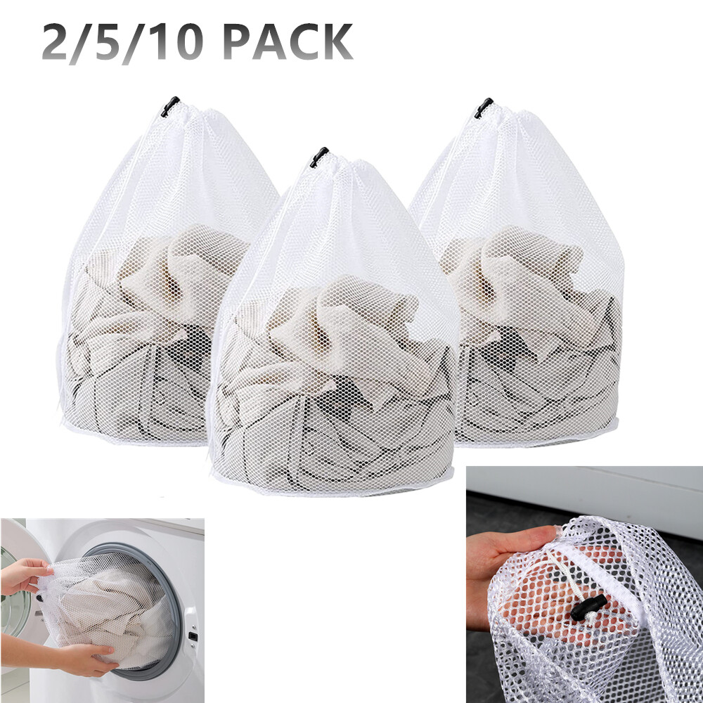 Large Mesh Laundry Bag with Drawstring Jumbo Machine Washing Hamper Accessories