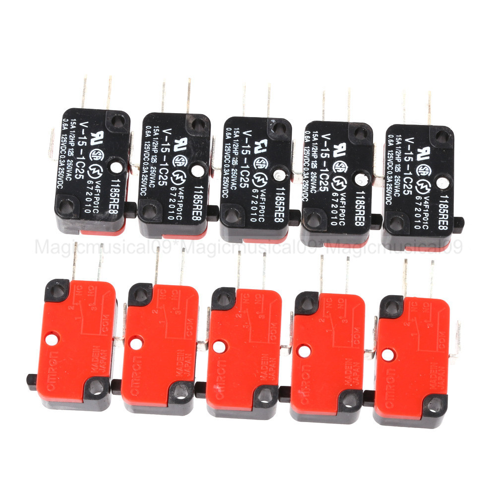 10pcs V-15-1C25 Long Hinge Roller Lever AC DC Micro Switch