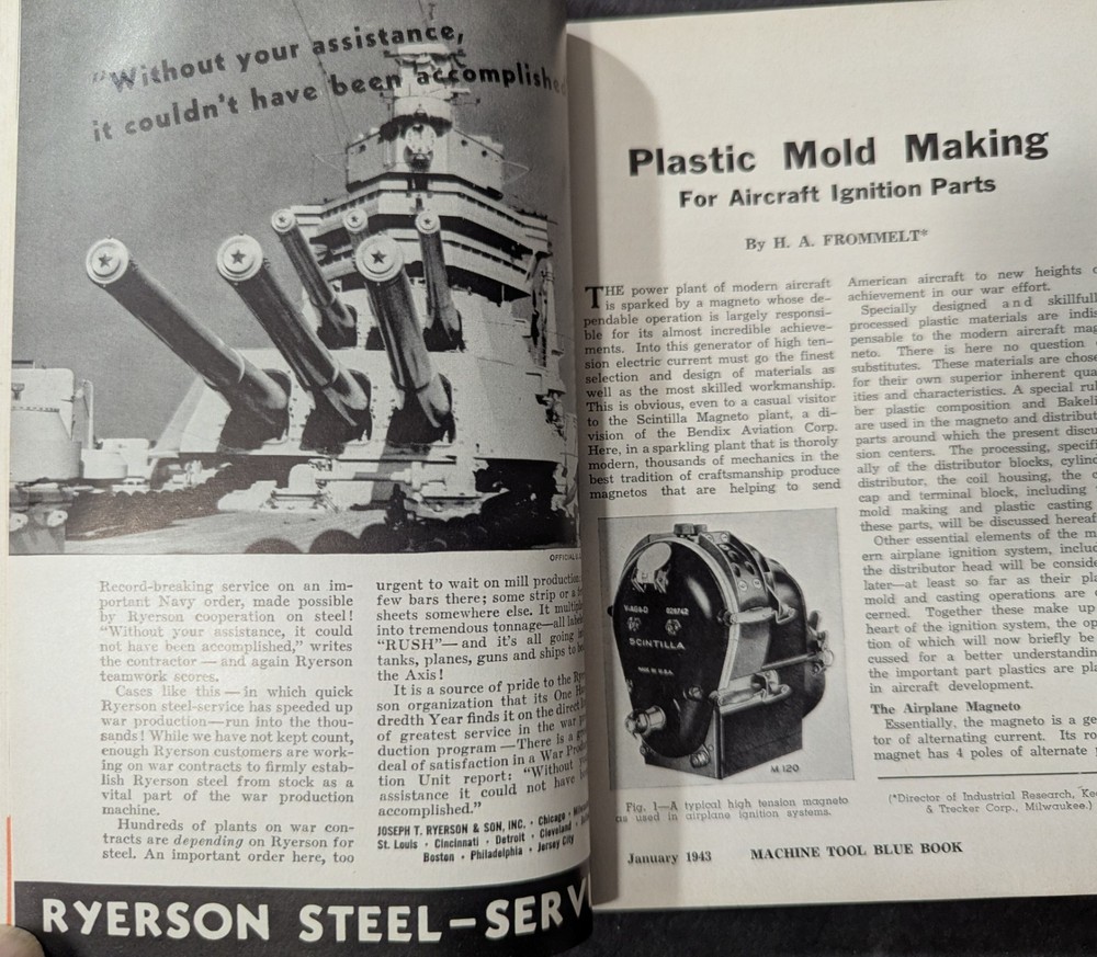 ***VINTAGE JANUARY 1943 MACHINE TOOL BLUE BOOK CATALOG***