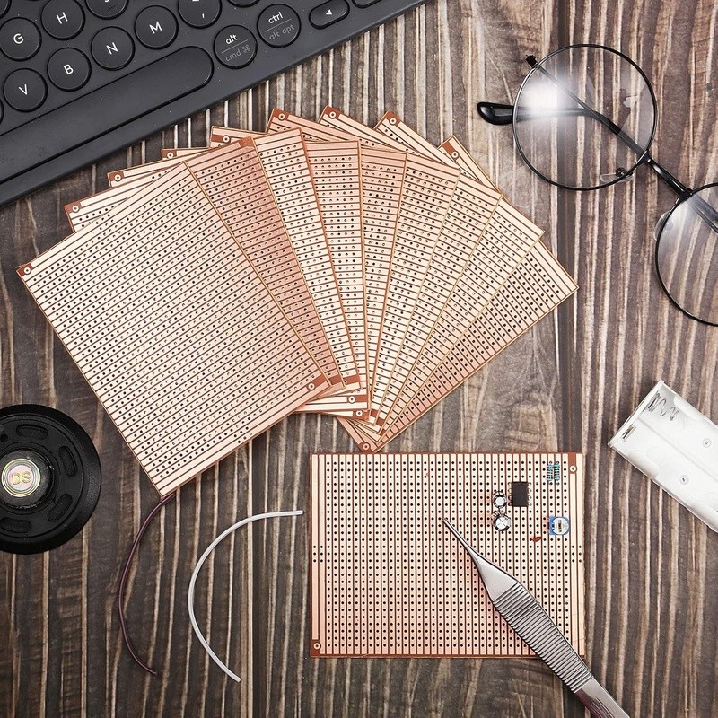 10 Pack Copper Strip Prototype Boards Easy Soldering PCB DIY Electronic Projects