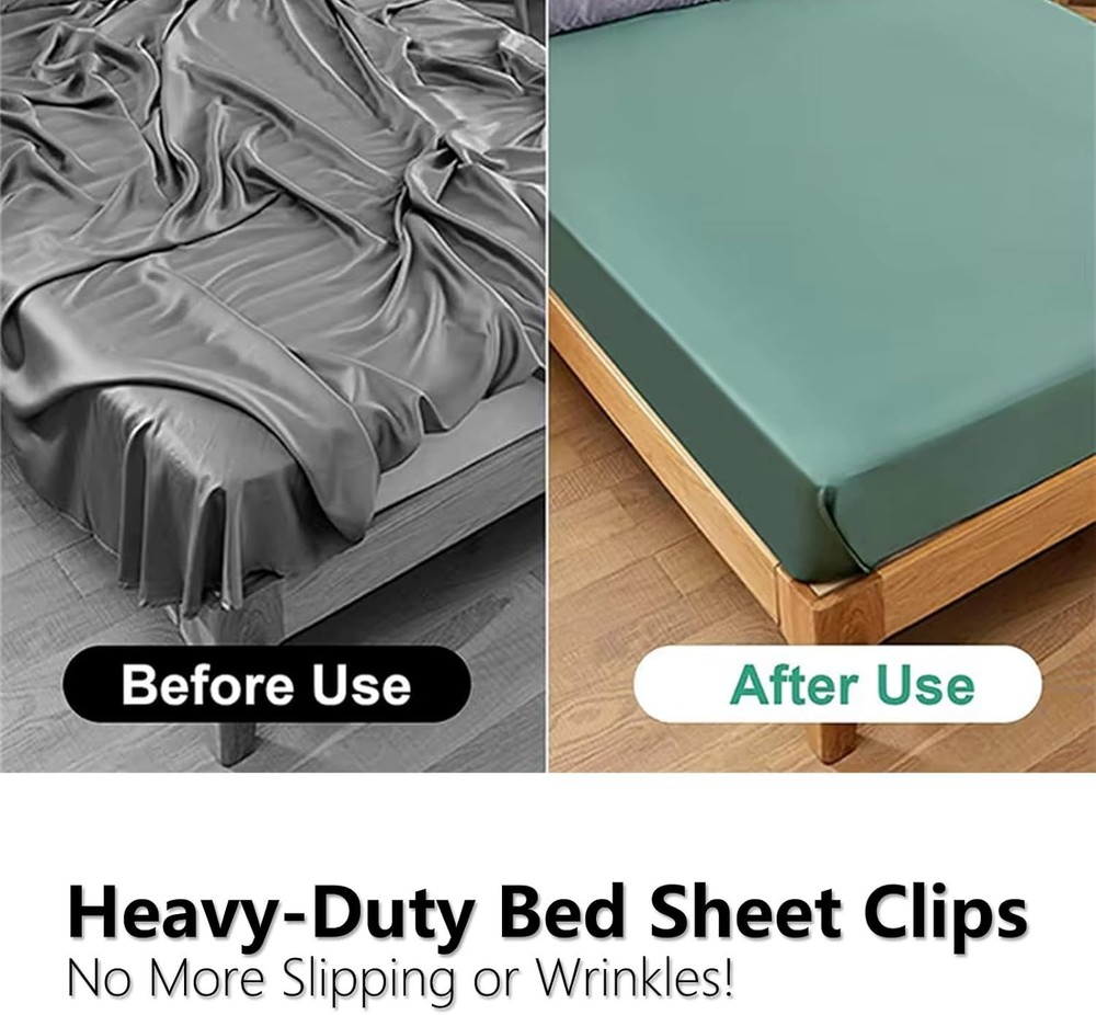 4PCS Bed Sheet Holder Straps – Triangle Adjustable Elastic Fasteners with...