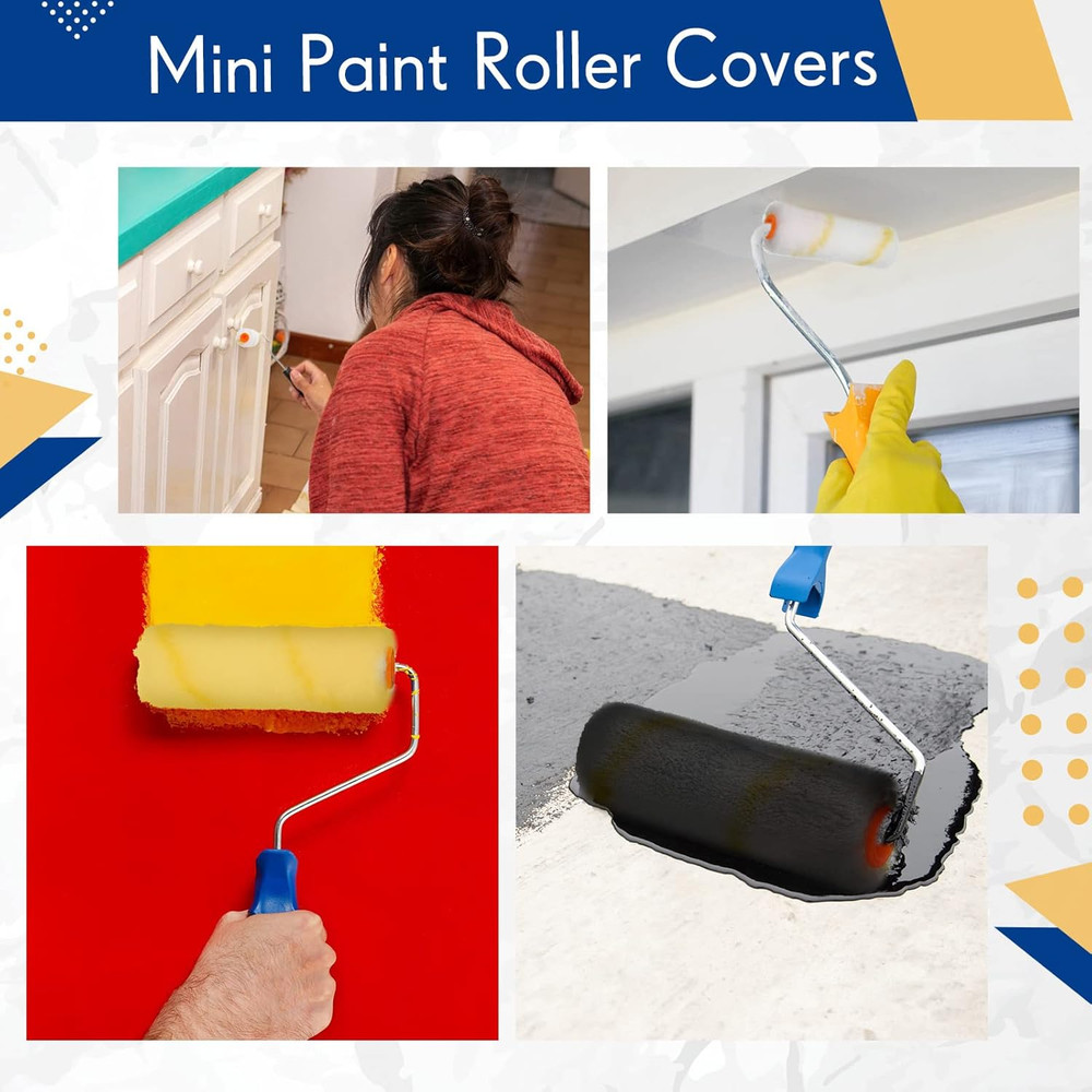 500 Mini Paint Roller Covers - 4" Microfiber Refills for DIY Projects