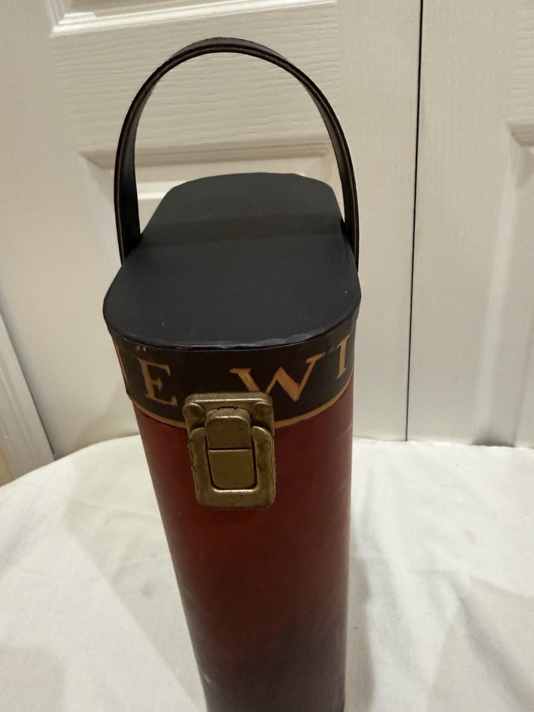 WINE BOTTLE GIFT BOX 2 Bottles Cardboard Brass Handle