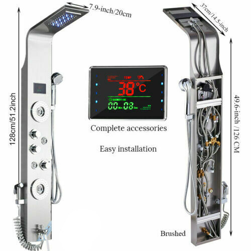 ELLO&ALLO Rainfall Waterfall Shower Panel Tower Rain Massage System Body Spa Jet