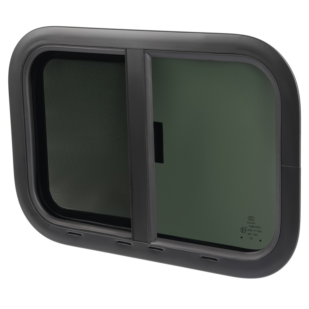 21" X 14" Teardrop Horizontal Sliding Replacement RV Window w/ Screen & Trim