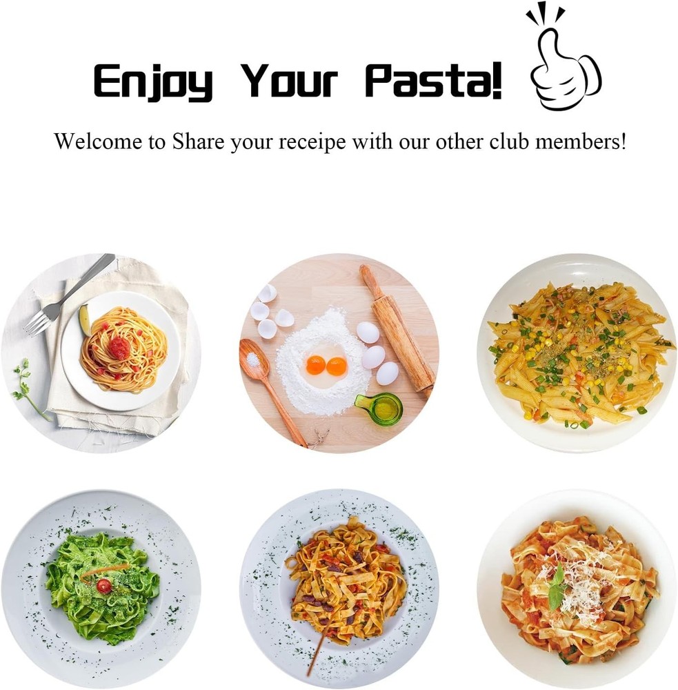 Electric Pasta Maker Machine Automatic 8 Discs Noodle Creator White