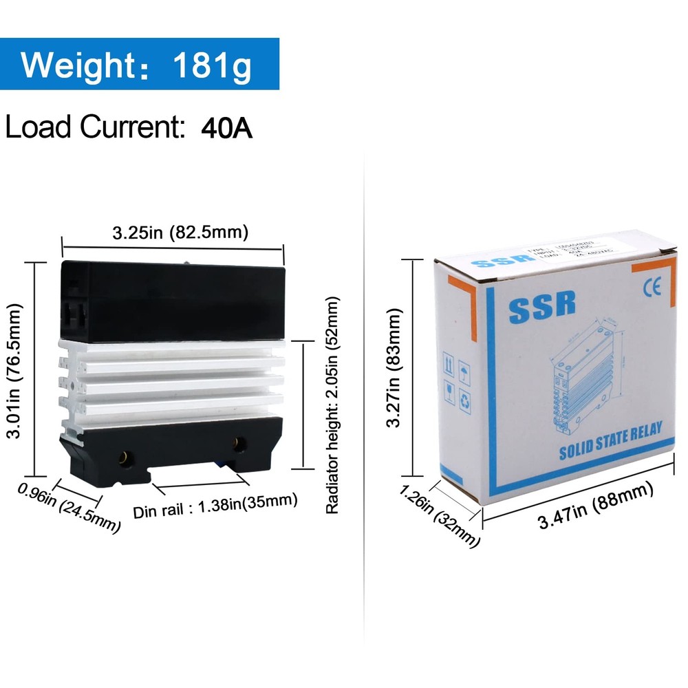 SSR40DD 40A DCDC Solid State Relay Radiator Input 332V Output 375V