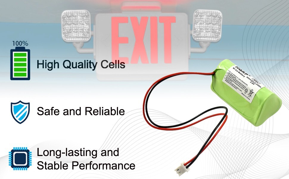 Emergency Exit Light Battery for Unitech AA900MAH 6200RP 6200-RP Replacement