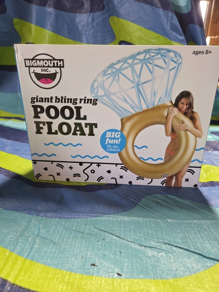 Giant Bling Ring Pool Float. NIB. See Pics