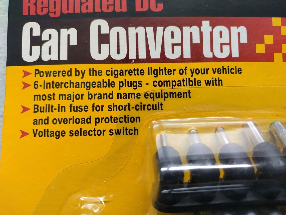 JWin Regulated DC Car Converter with 6 Interchangeable Plugs & Voltage Selector