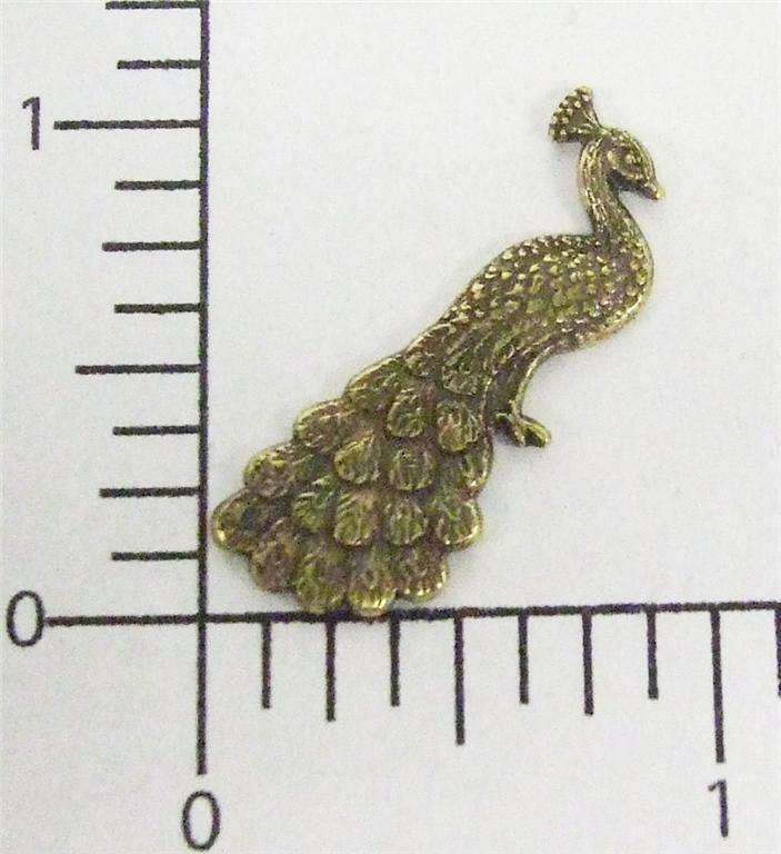 35783        Brass Oxidized Victorian Peacock Jewelry Finding