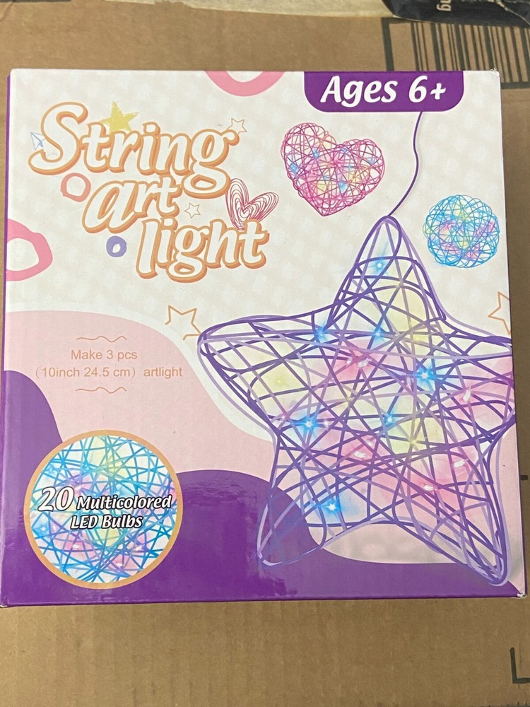 String Art Light Kit Makes 3 Different Pieces- 20 LED Bulbs- New nn1