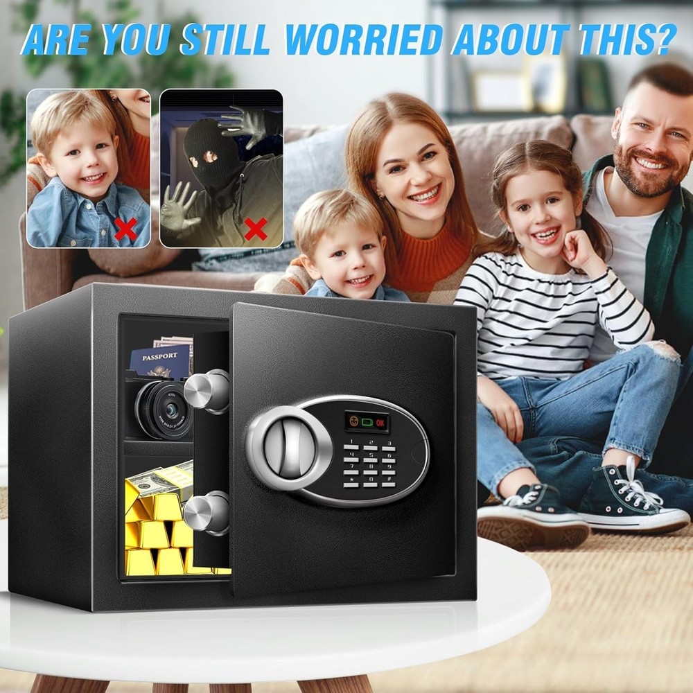 1.8 Cu Ft Safe Box W/ Fireproof Waterproof Documents Steel Security Personal