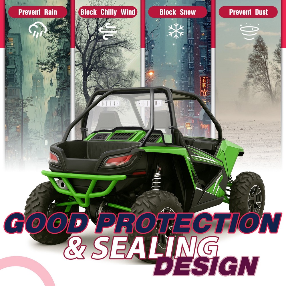 For 2012-2019 Arctic Cat Wildcat Rear Vented Windshield Panel Clear Back Window